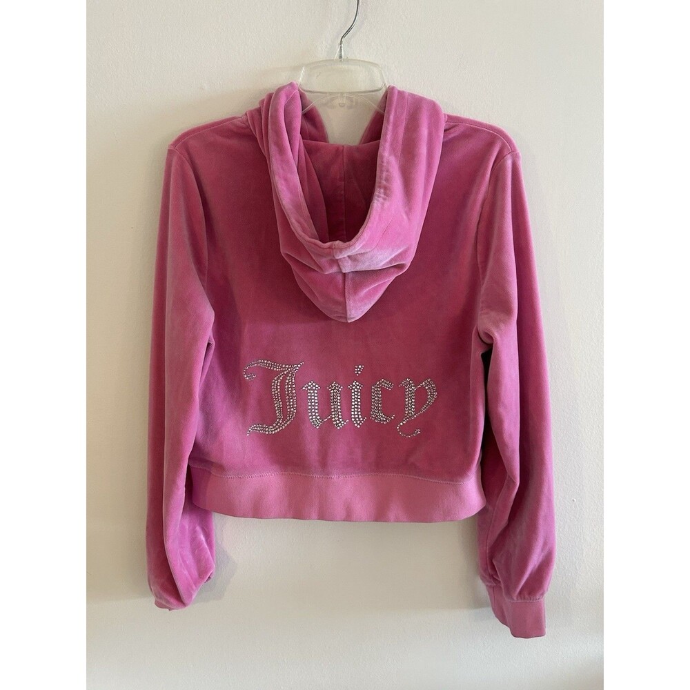 Juicy Couture Pink Velour Full Zip Hoodie XL Women’s Hooded Sweatshirt